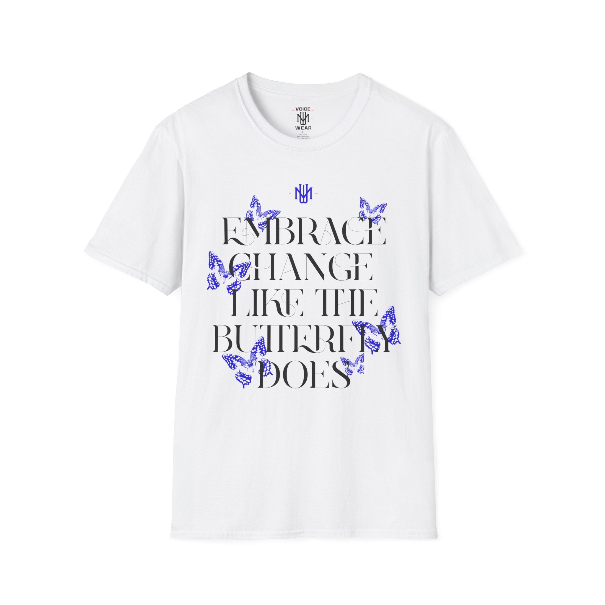 "Embrace Change" - Blue - "moti-Voice-tion Wear" T-Shirt
