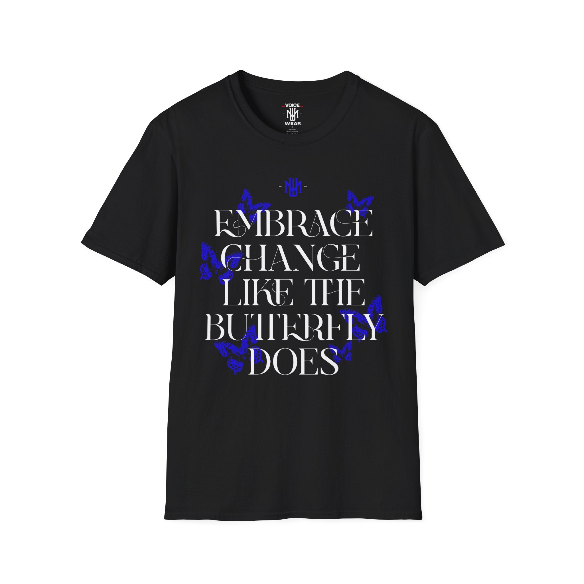 "Embrace Change" - Blue - "moti-Voice-tion Wear" T-Shirt