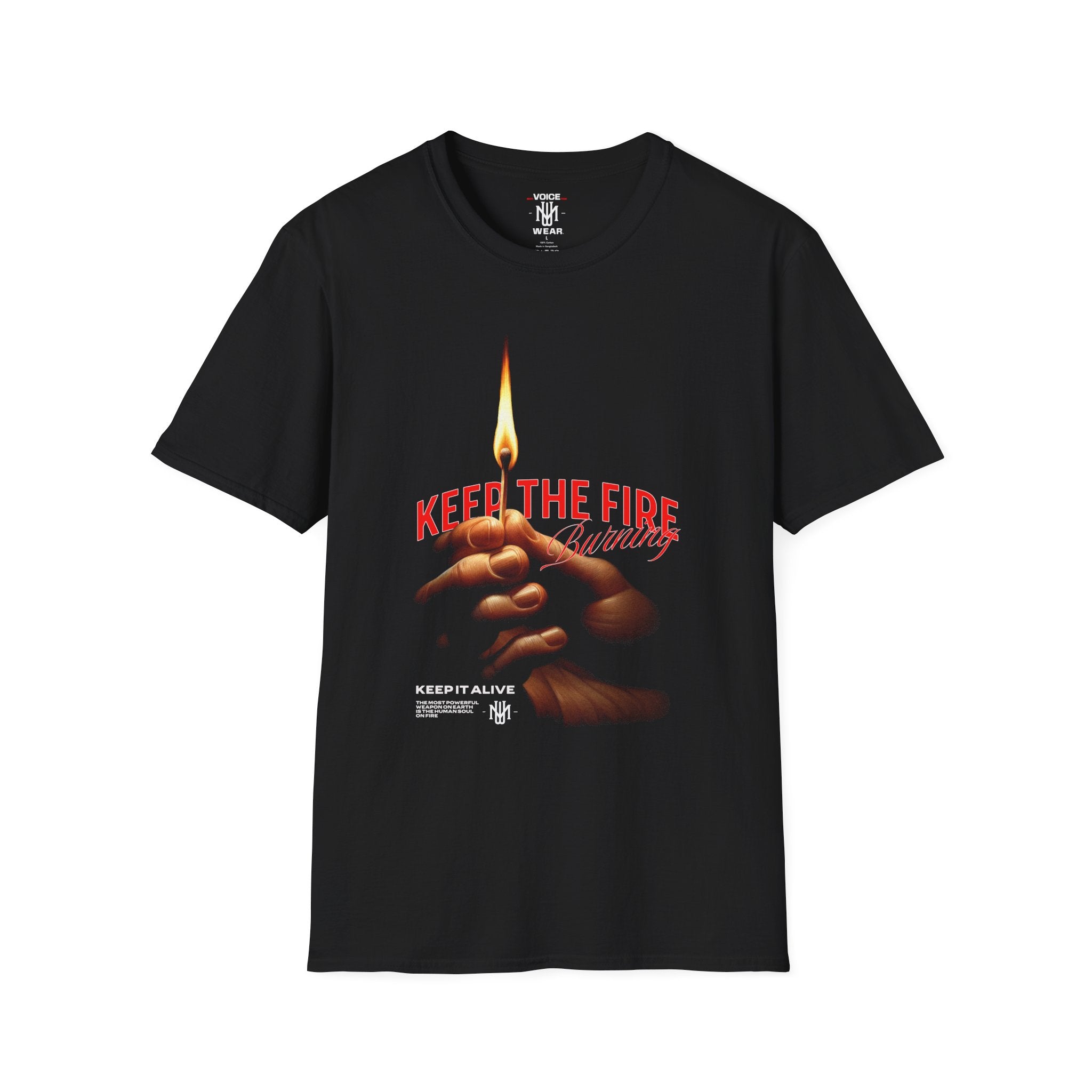 "Keep The Fire Burning" - "moti-Voice-tion Wear" T-Shirt