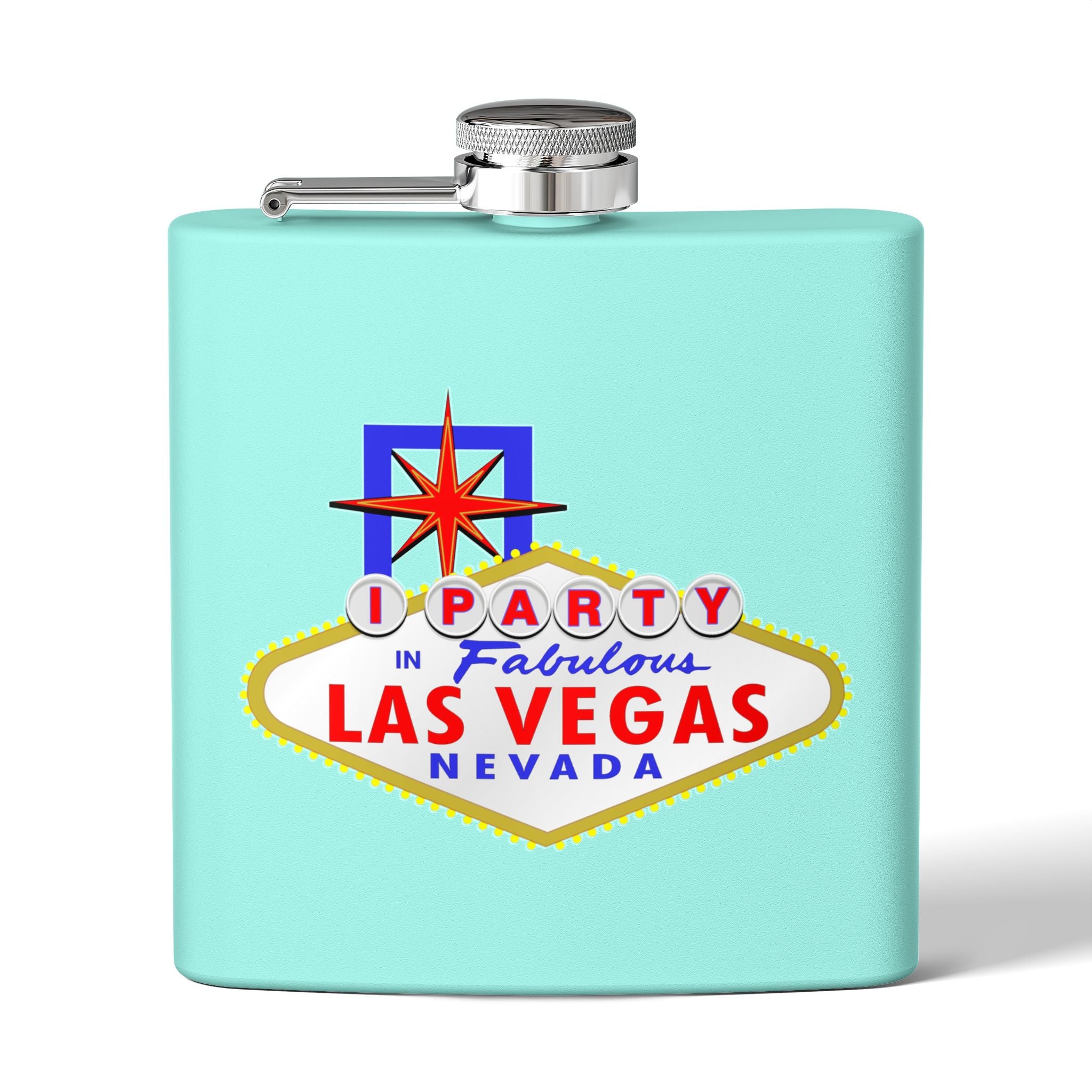 "I Party" Las Vegas Sign 6oz Flask