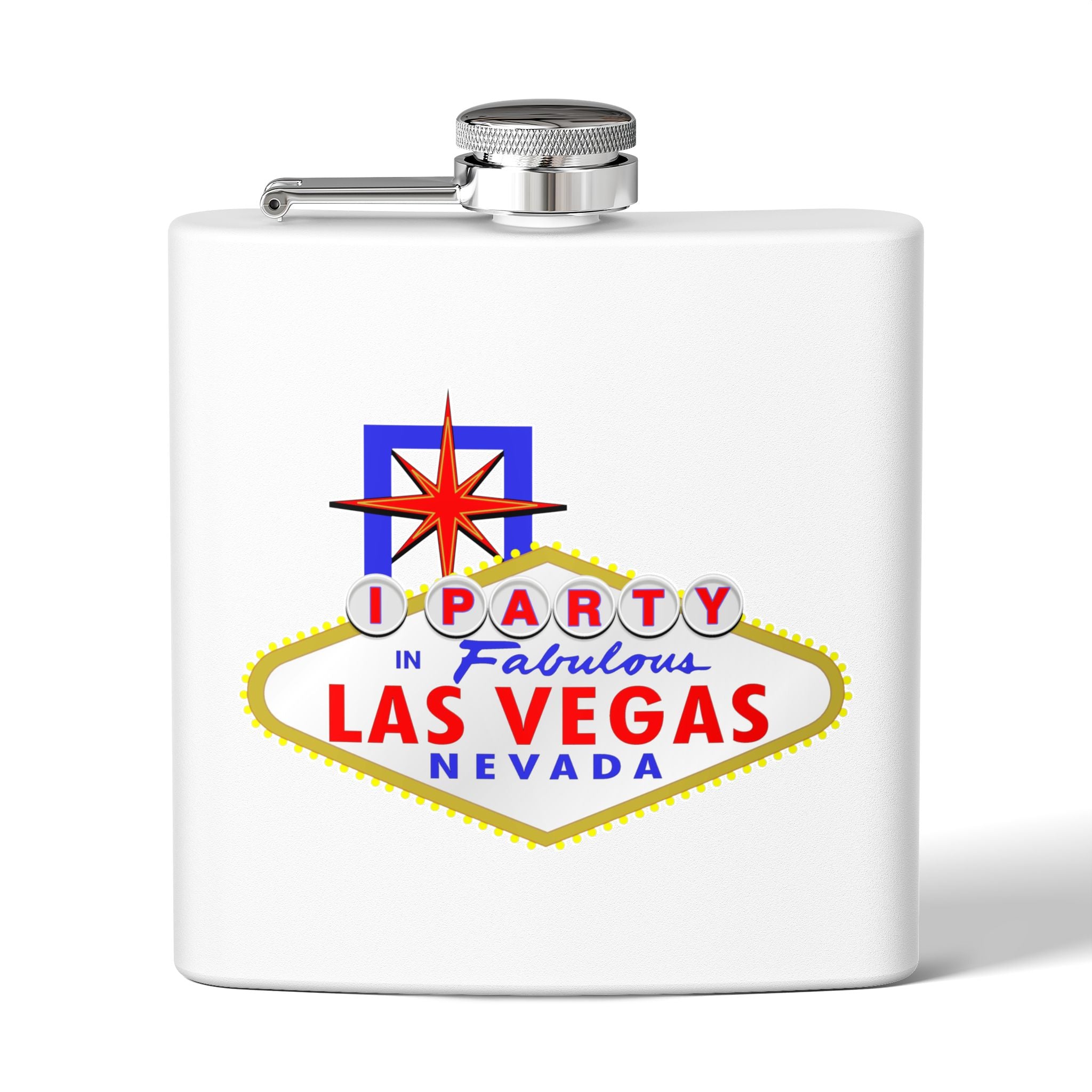 "I Party" Las Vegas Sign 6oz Flask