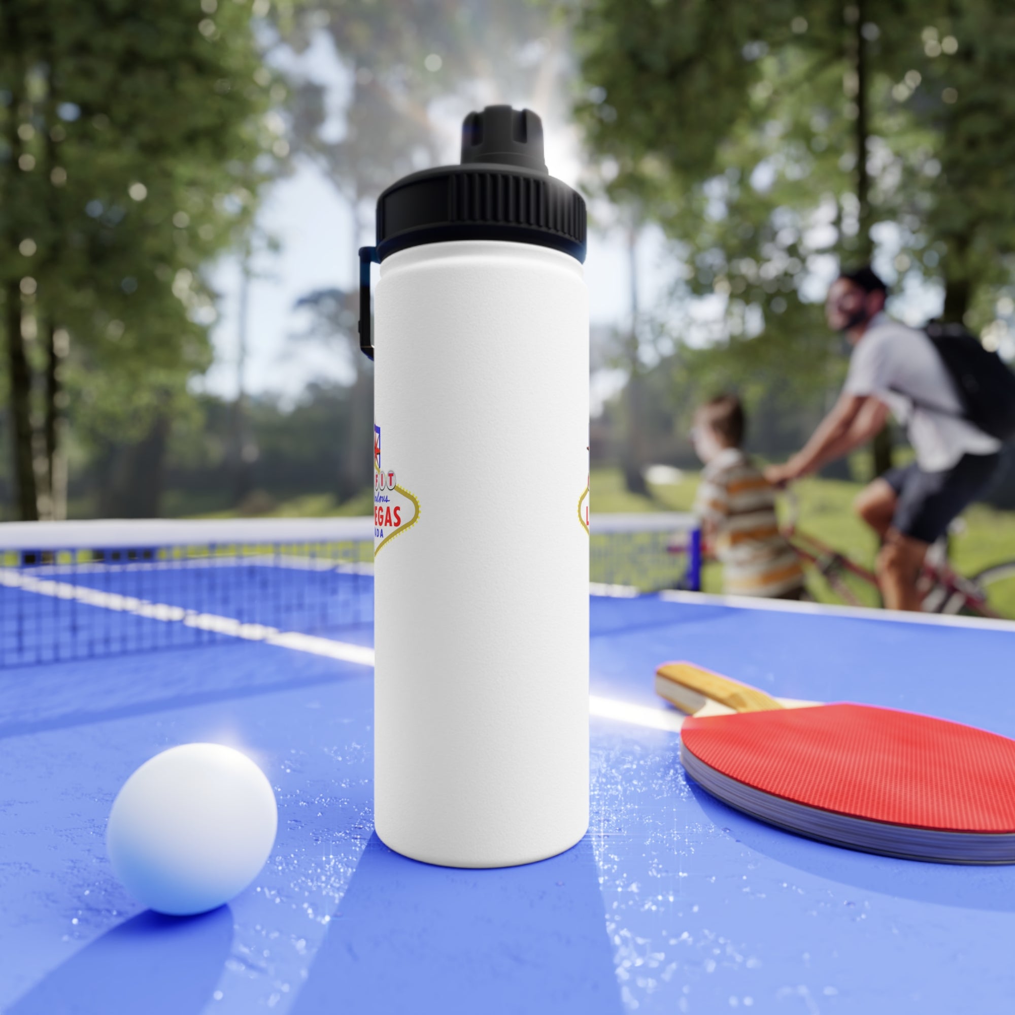 "Get Fit" Las Vegas Sign Stainless Steel Water Bottle