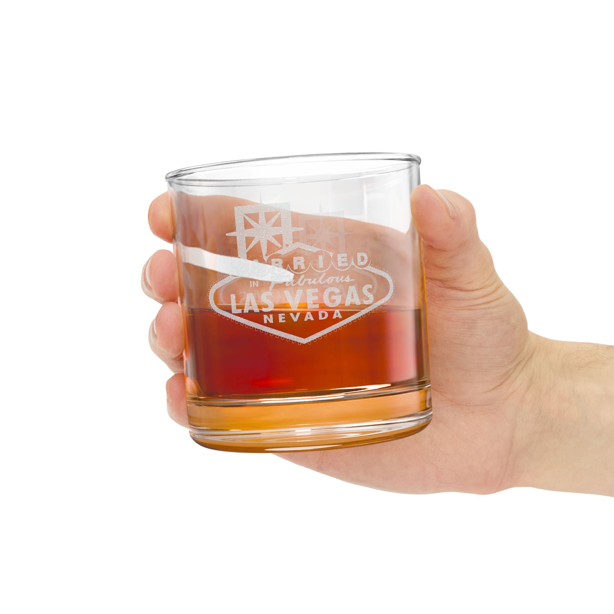 Engraved - Married - 10.5 oz Whiskey Rocks Glass