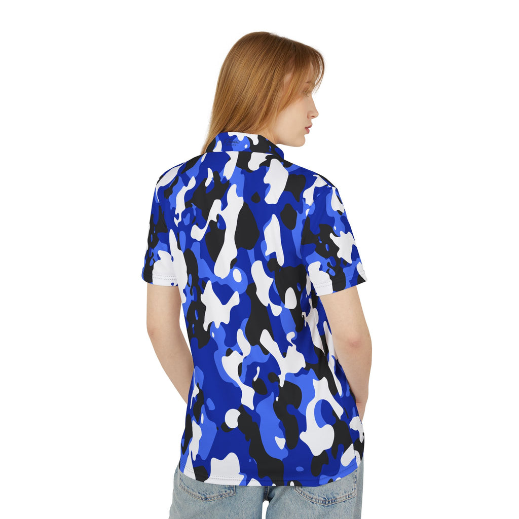 "All-Over Print" Blue Camo Unisex Polo Shirt
