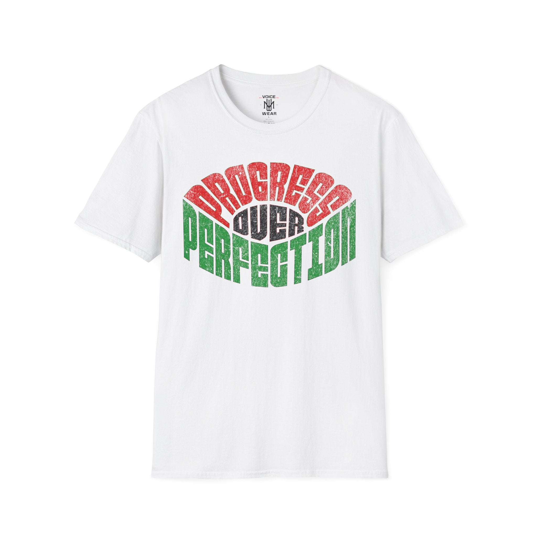 "Progress Over Perfection" - "moti-Voice-tion Wear" T-Shirt