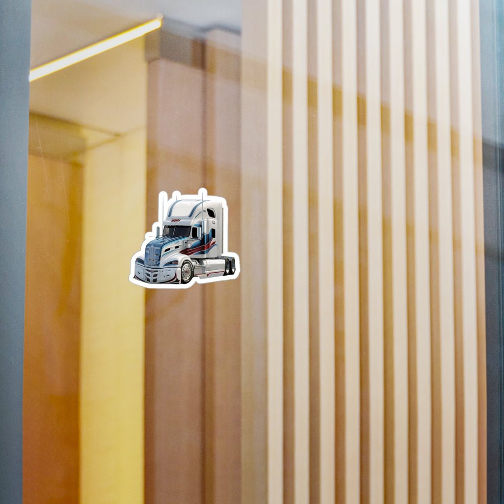 White Semi Truck Vinyl Decal