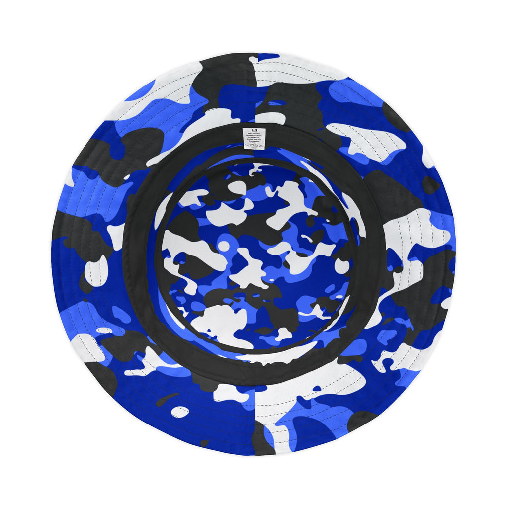“All-Over Print” Blue Camo Bucket Hat