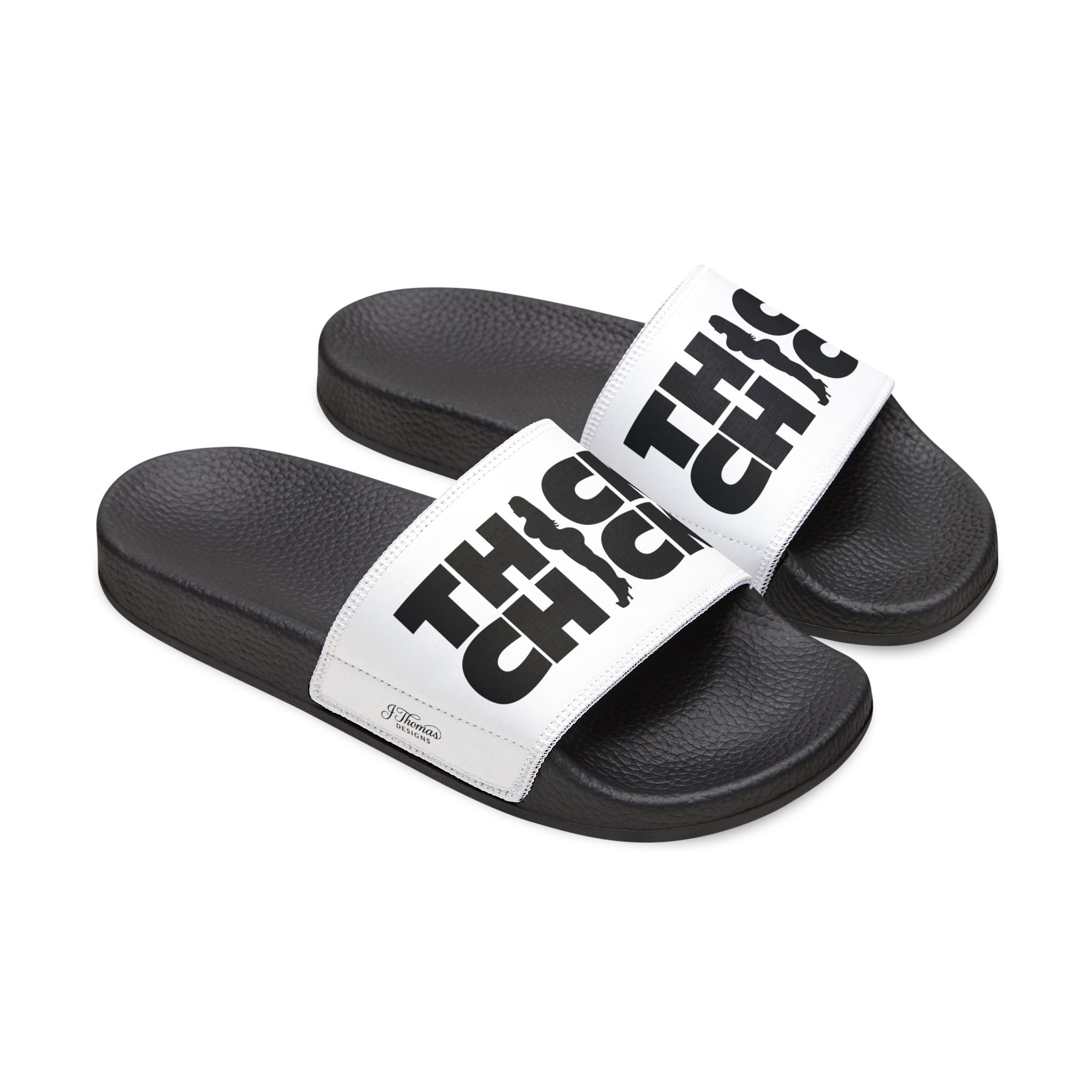 "All-Over Print" - Thick Chick Men's Removable-Strap Sandals - White