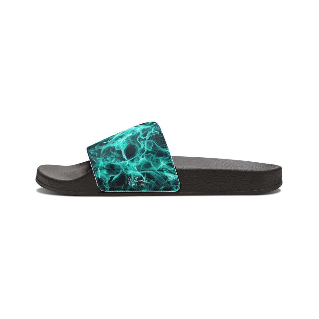 "All-Over Print" - Teal Flame Men's Removable-Strap Sandals