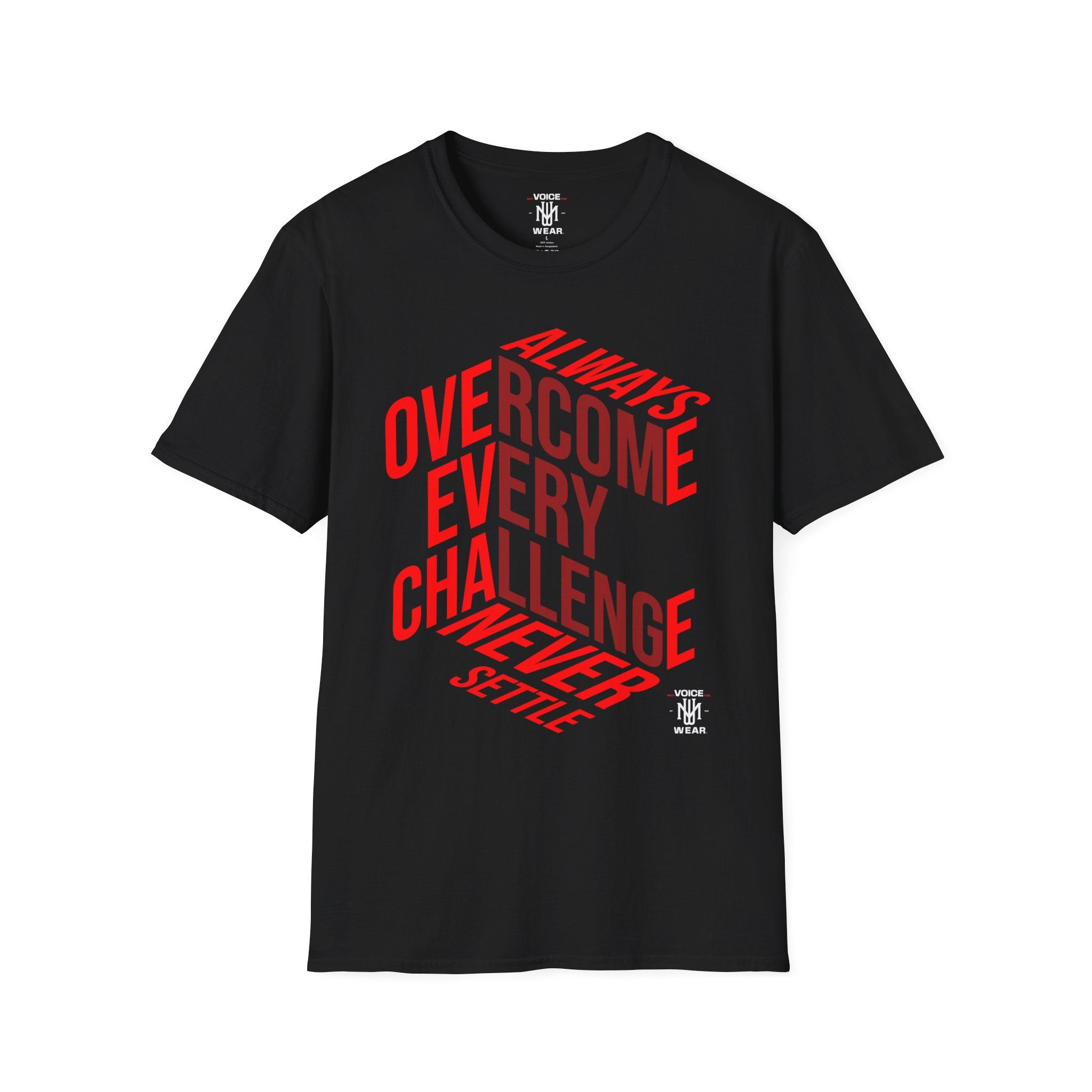 "Overcome Every Challenge (Red)" - "moti-Voice-tion Wear" T-Shirt