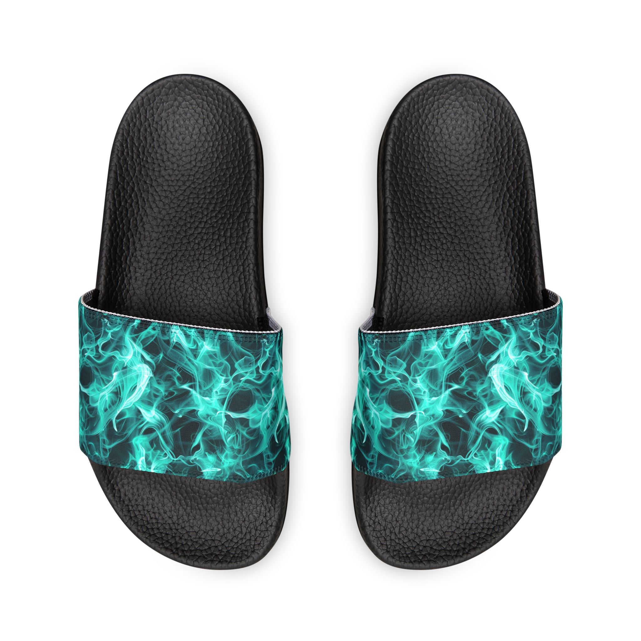 "All-Over Print" - Teal Flame Men's Removable-Strap Sandals
