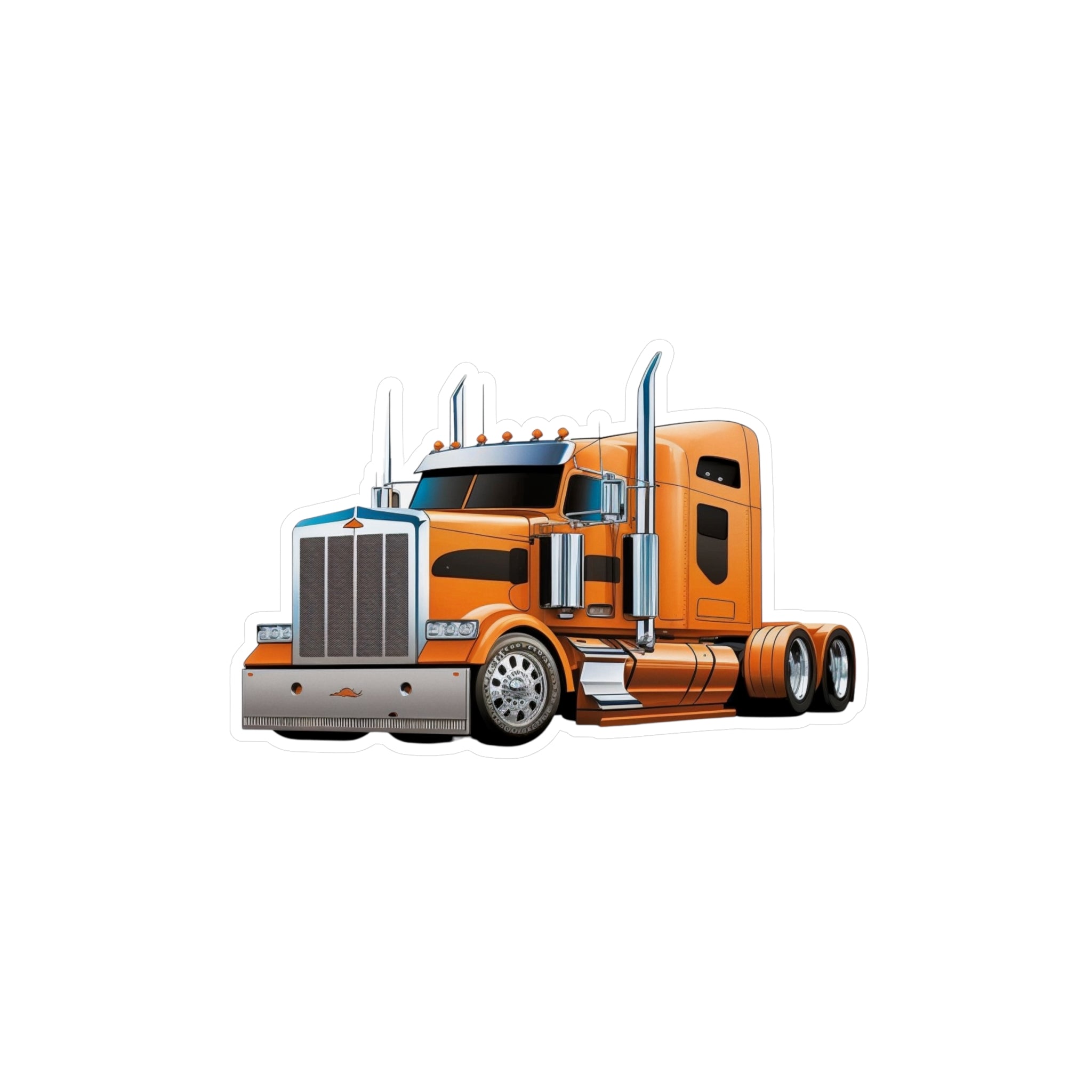 Orange Semi Truck Vinyl Decal