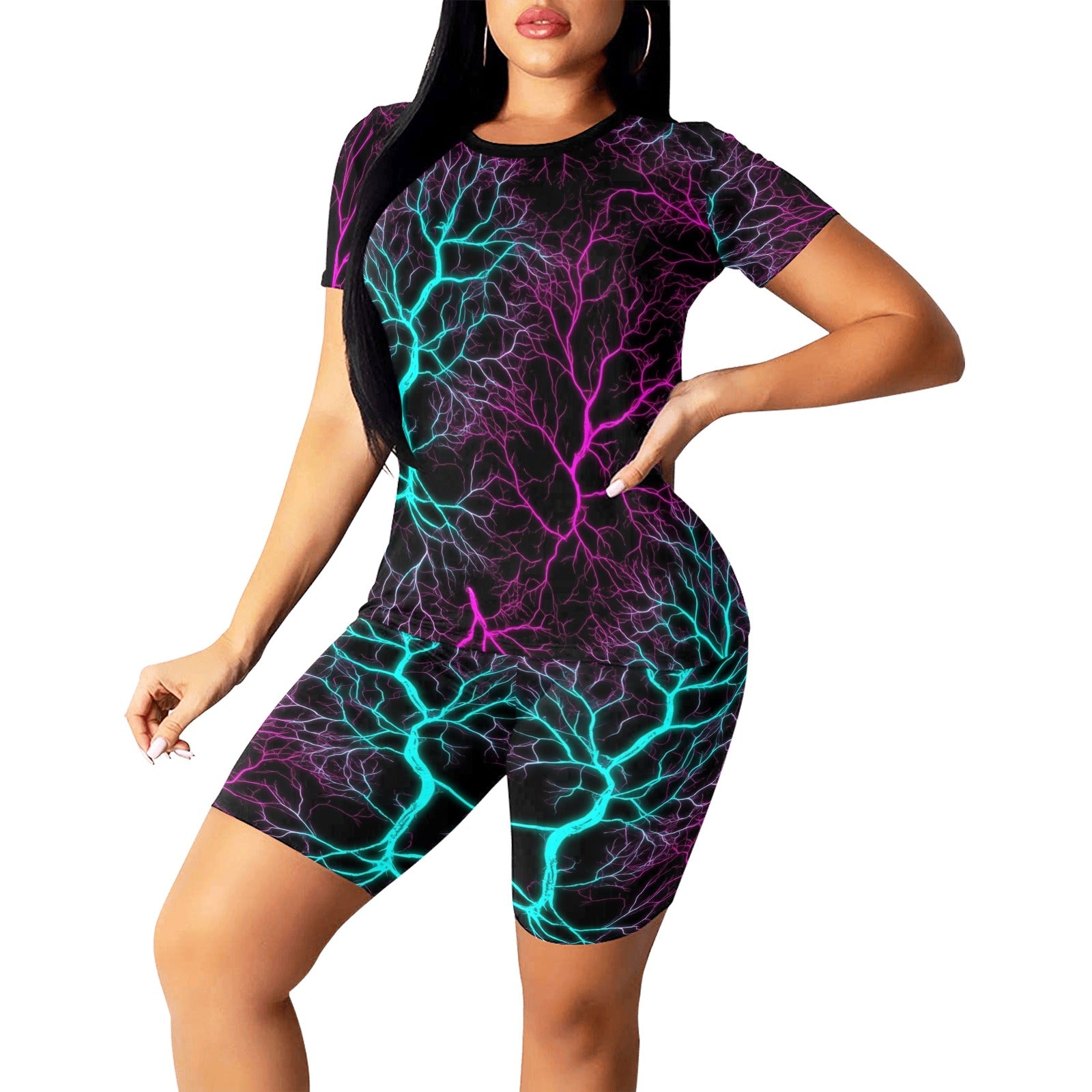All-Over Print Ladies Short Set Women's Short Yoga Set