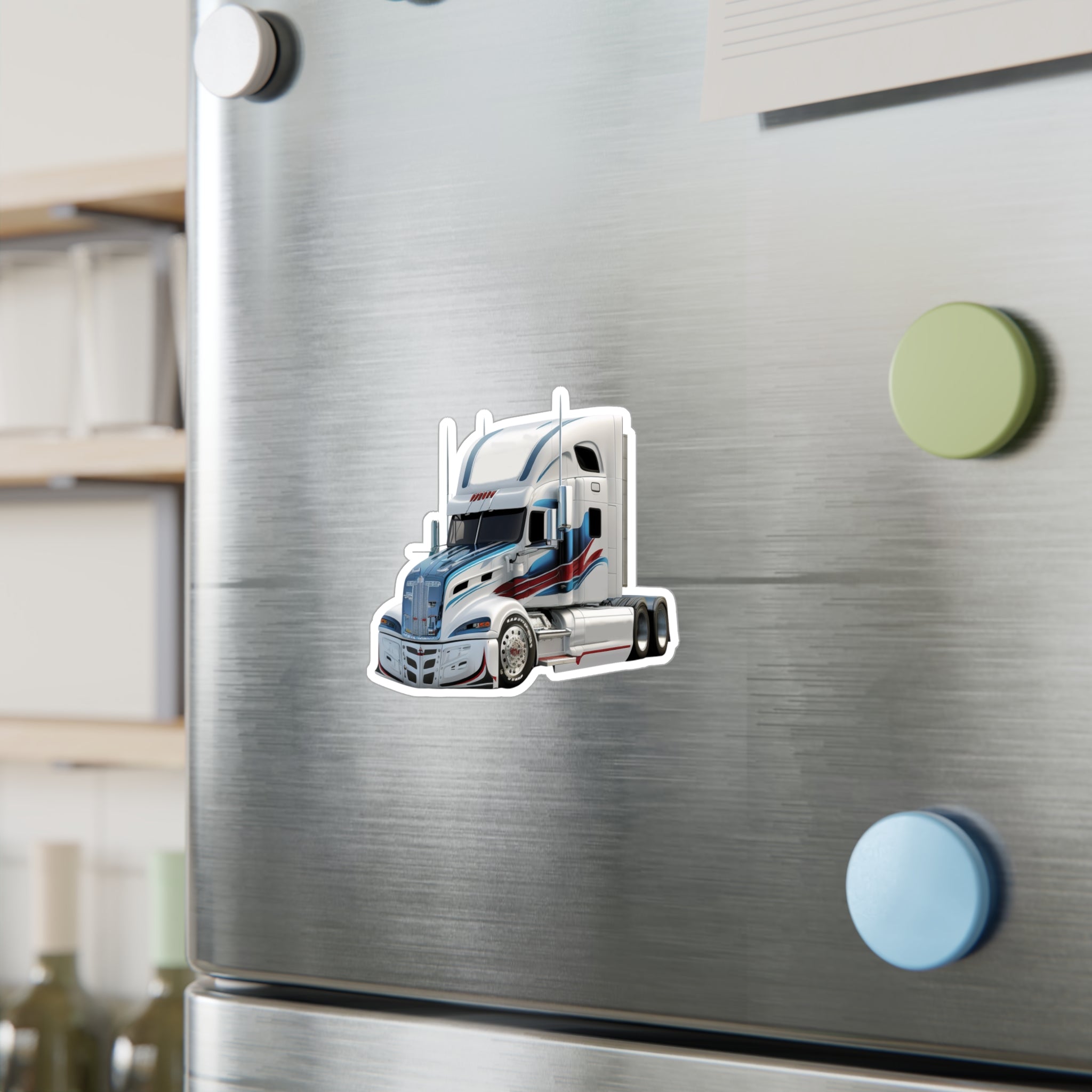 White Semi Truck Vinyl Decal