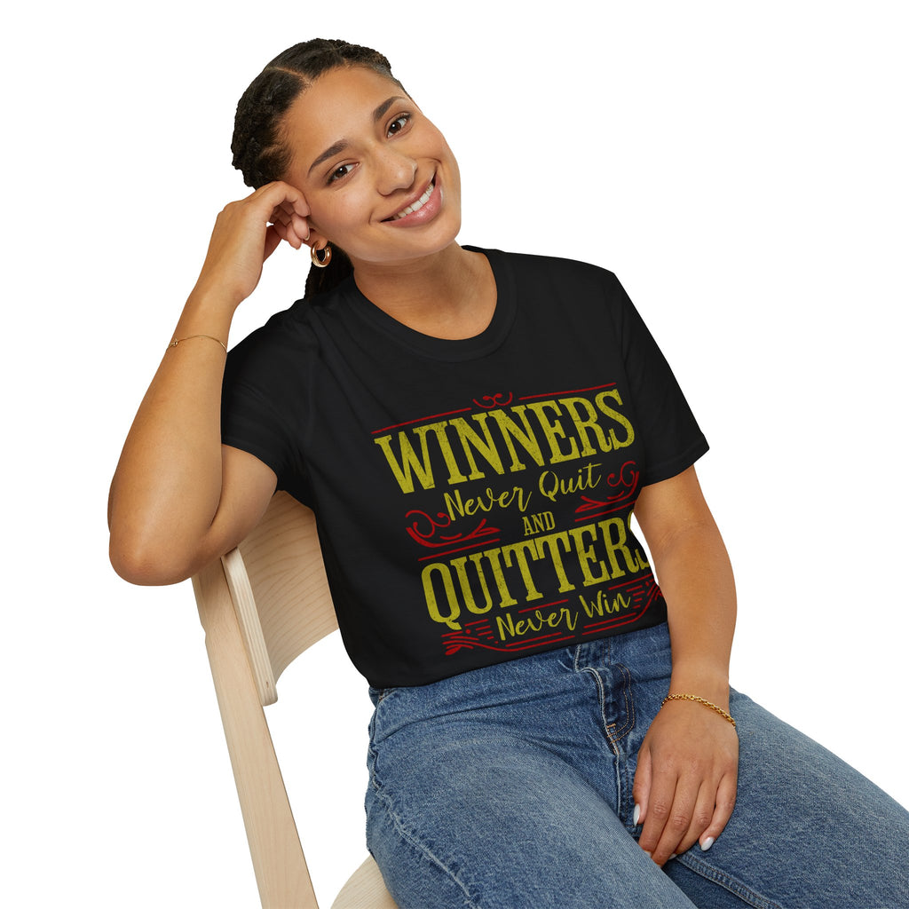 "Winners Never Quit" - "moti-Voice-tion Wear" T-Shirt