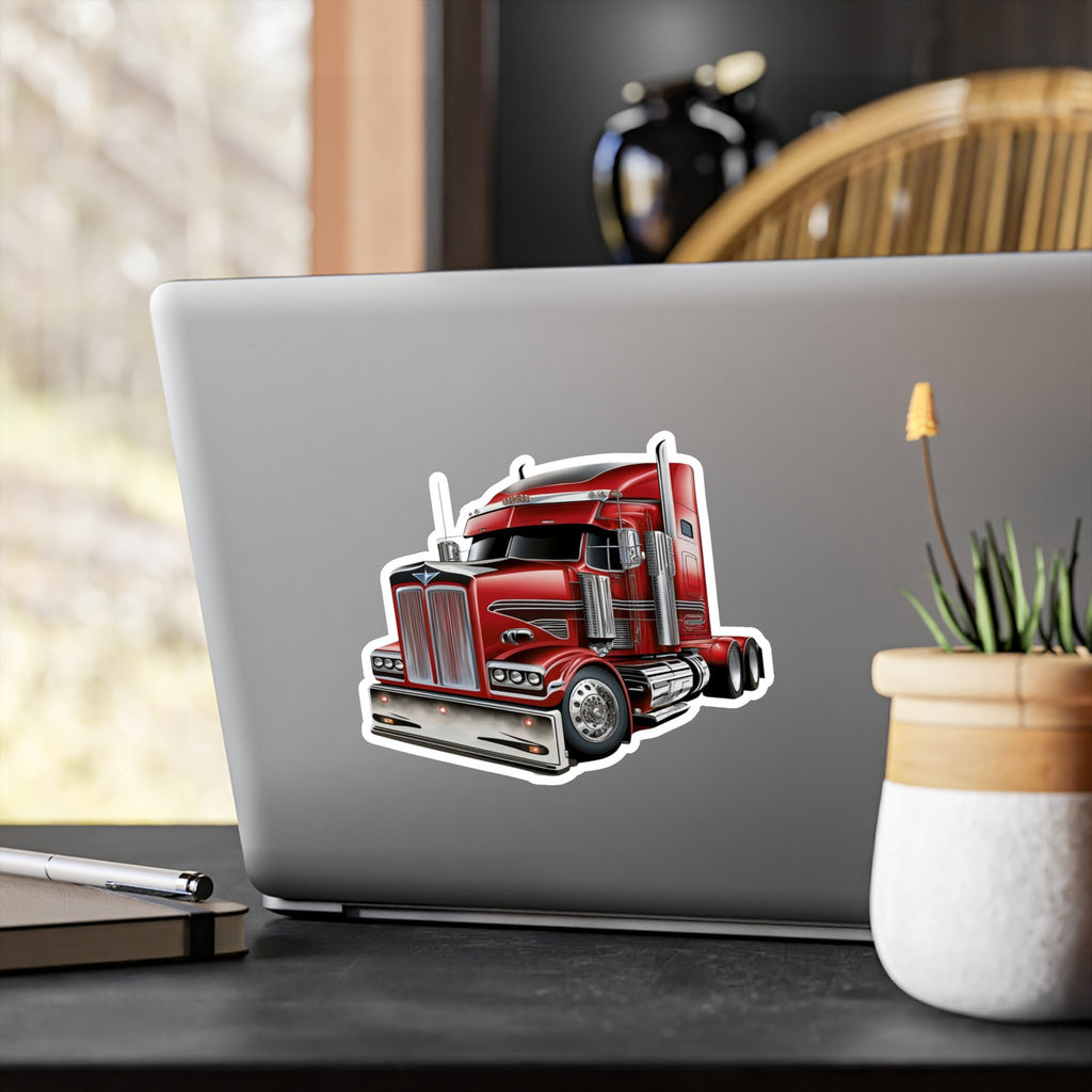 Red Semi Truck Vinyl Decal