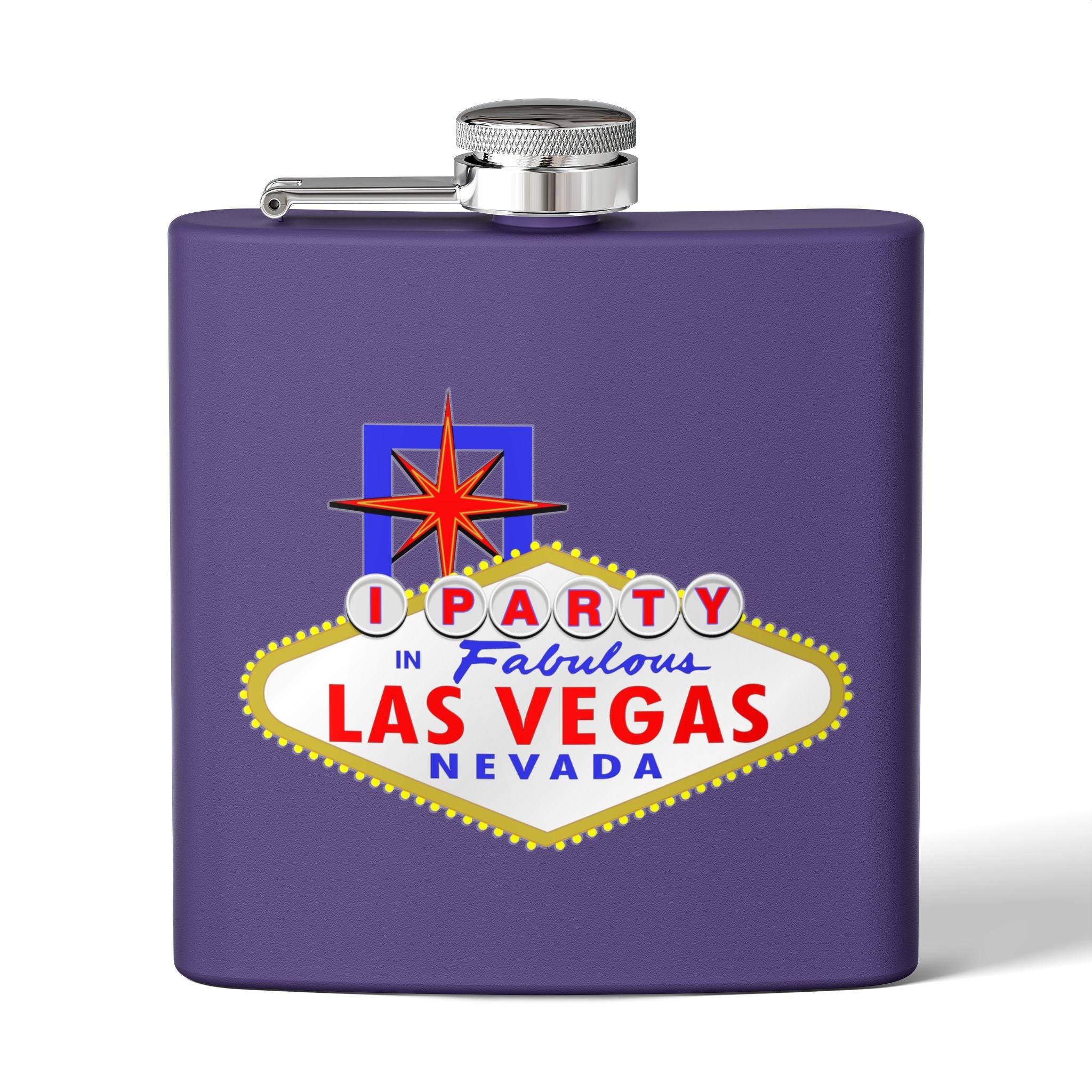 "I Party" Las Vegas Sign 6oz Flask