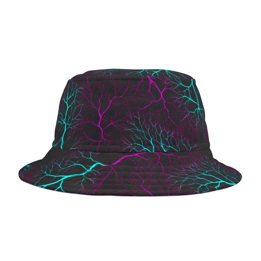"All-Over Print" Neon Lightning Bucket Hat