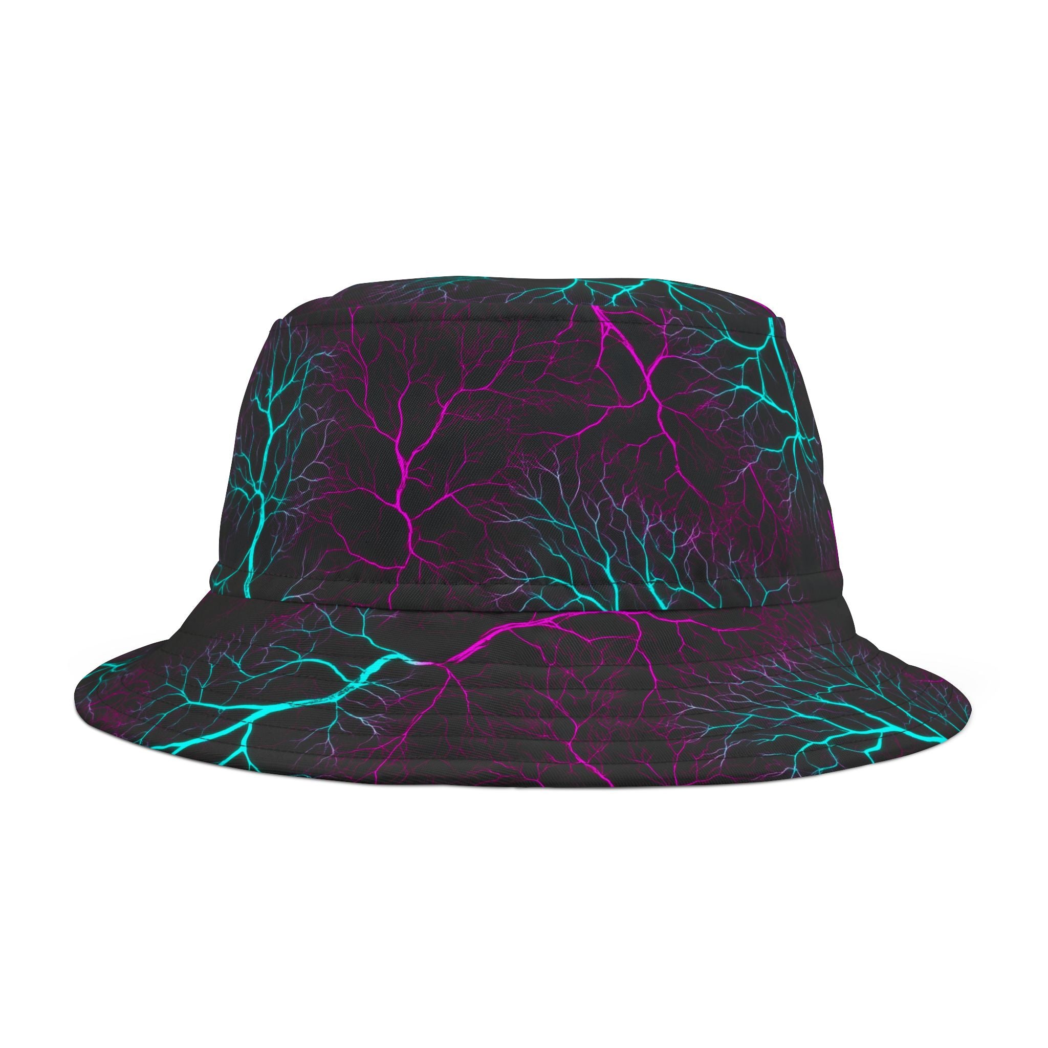 "All-Over Print" Neon Lightning Bucket Hat