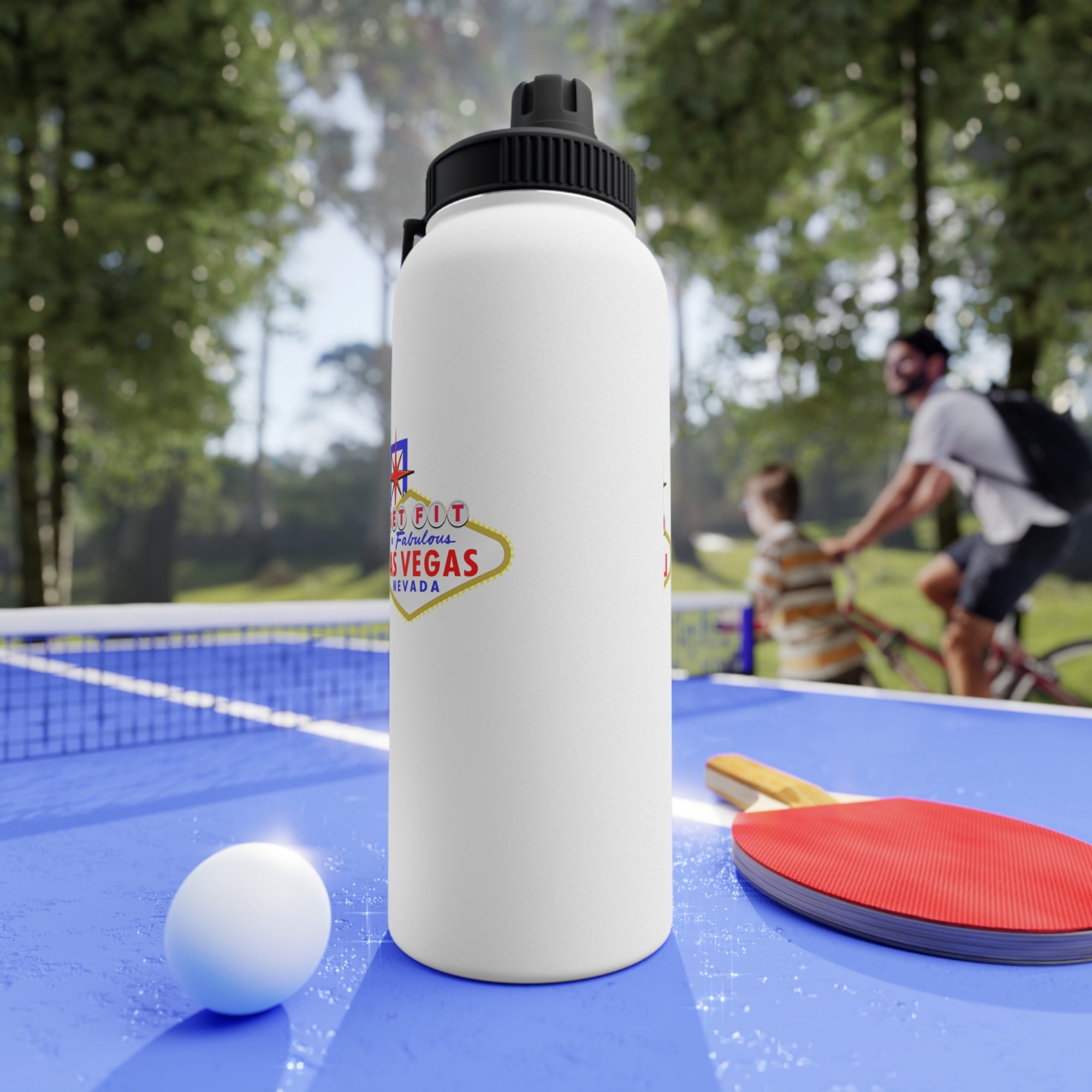 "Get Fit" Las Vegas Sign Stainless Steel Water Bottle