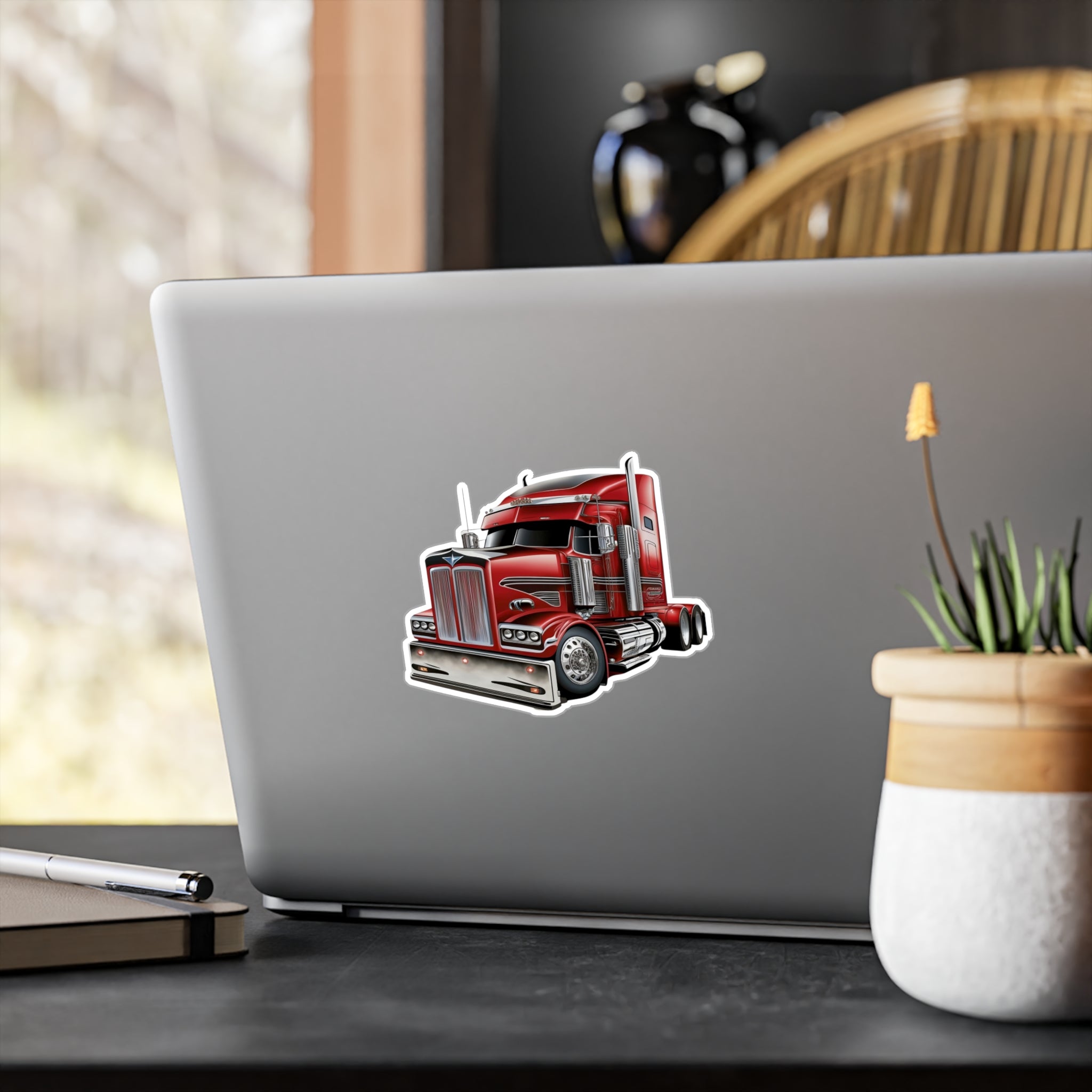 Red Semi Truck Vinyl Decal