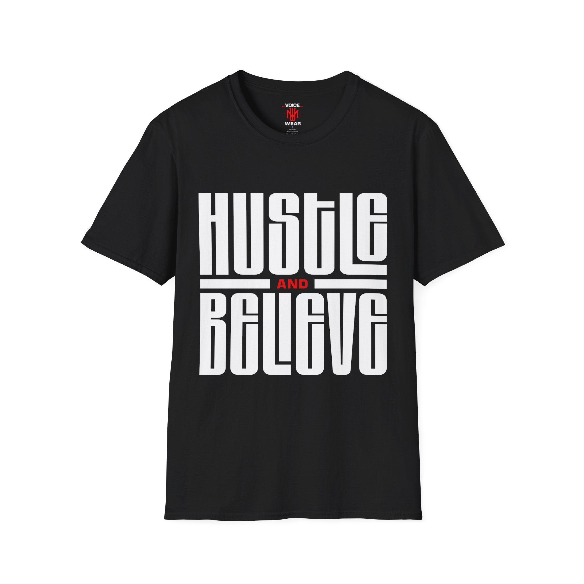 "Hustle and Believe" - "moti-Voice-tion Wear" T-Shirt