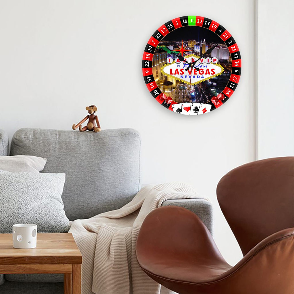 "All Over Print" Wooden U.S. Wall Clock