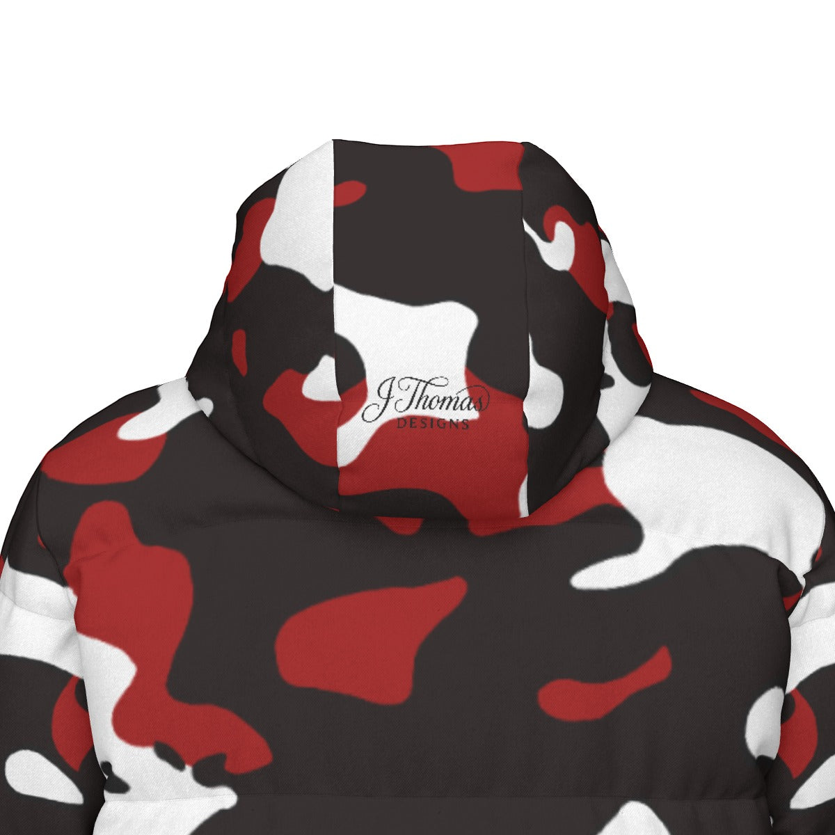 "All Over Print" Red Unisex Long Down Jacket