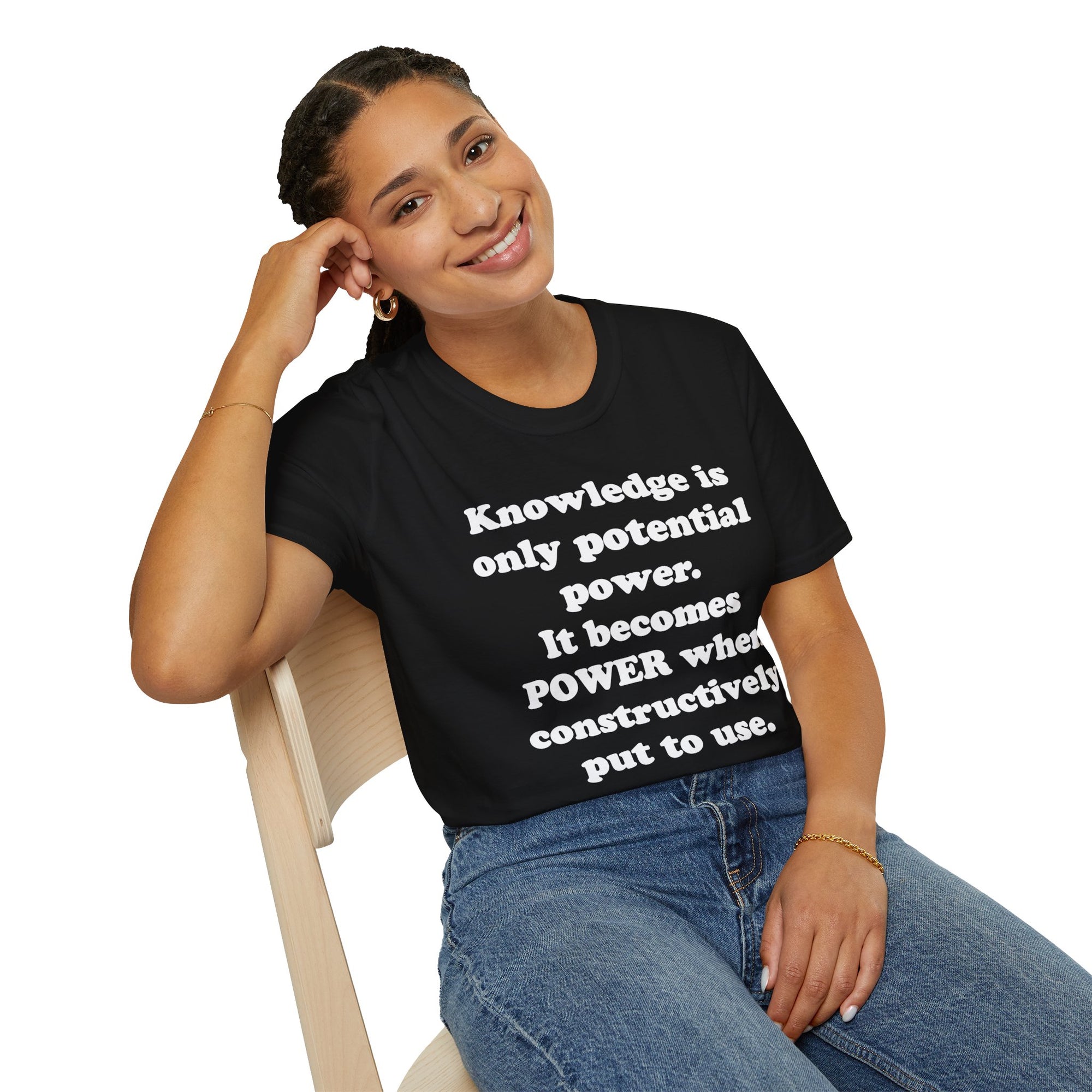 "Knowledge" - "moti-Voice-tion Wear" T-Shirt