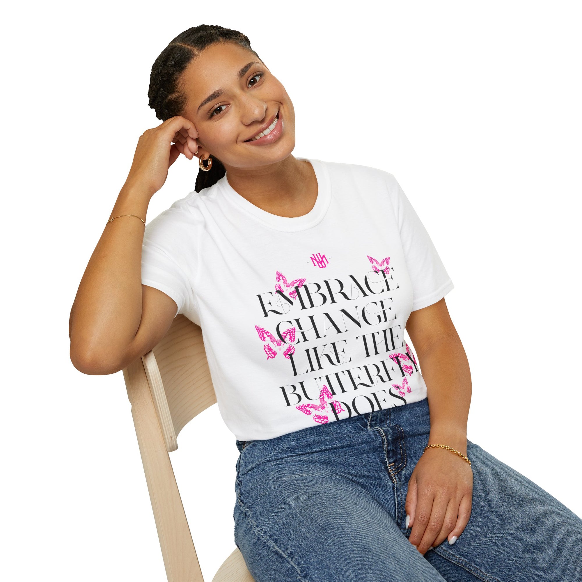 "Embrace Change" - Pink - "moti-Voice-tion Wear" T-Shirt