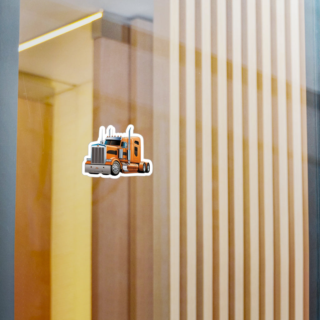Orange Semi Truck Vinyl Decal