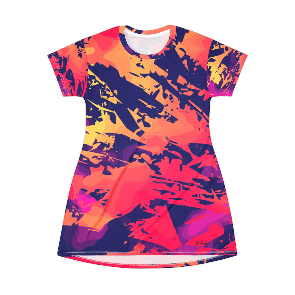 "All Over Print" Confetti Pattern T-Shirt Dress