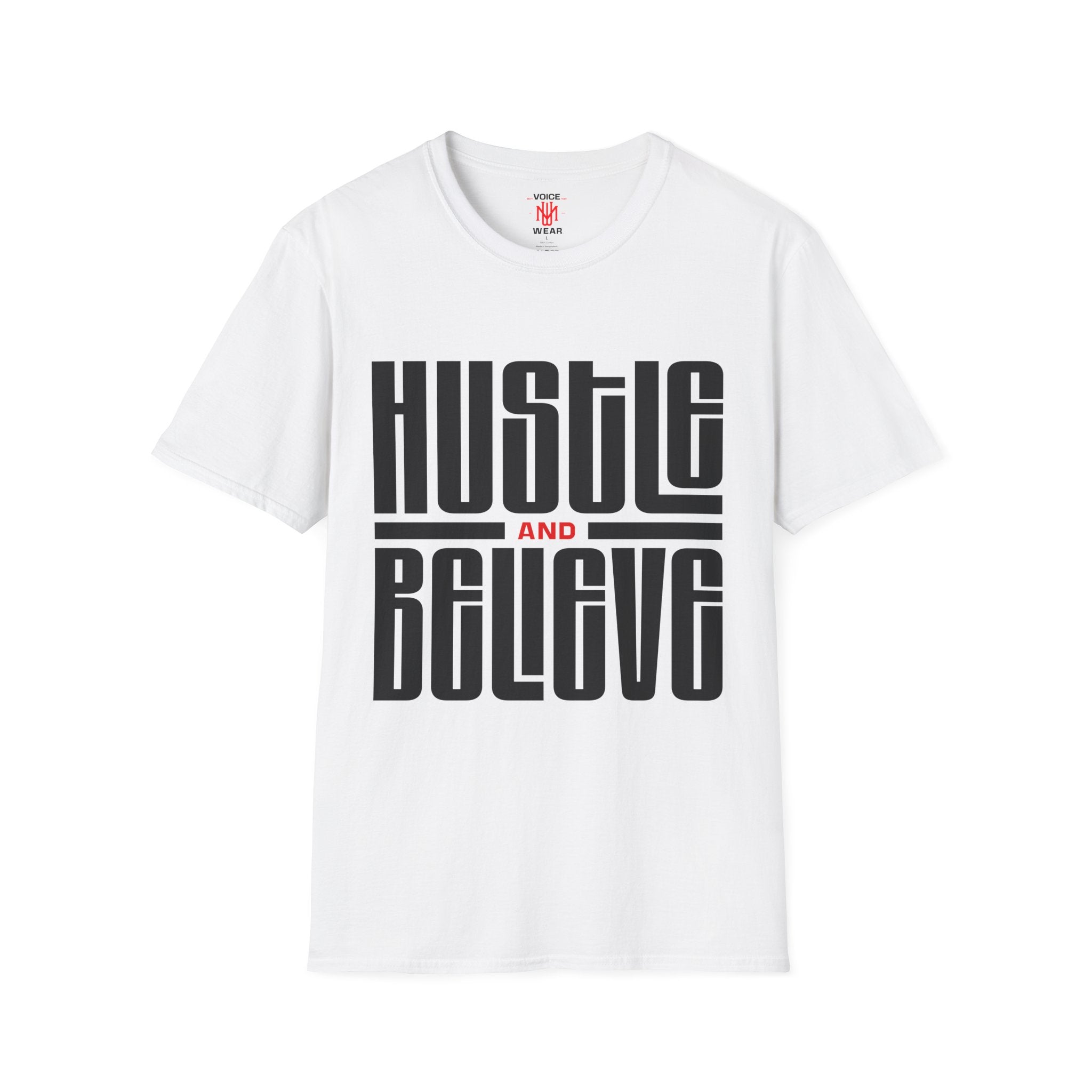 "Hustle and Believe" - "moti-Voice-tion Wear" T-Shirt