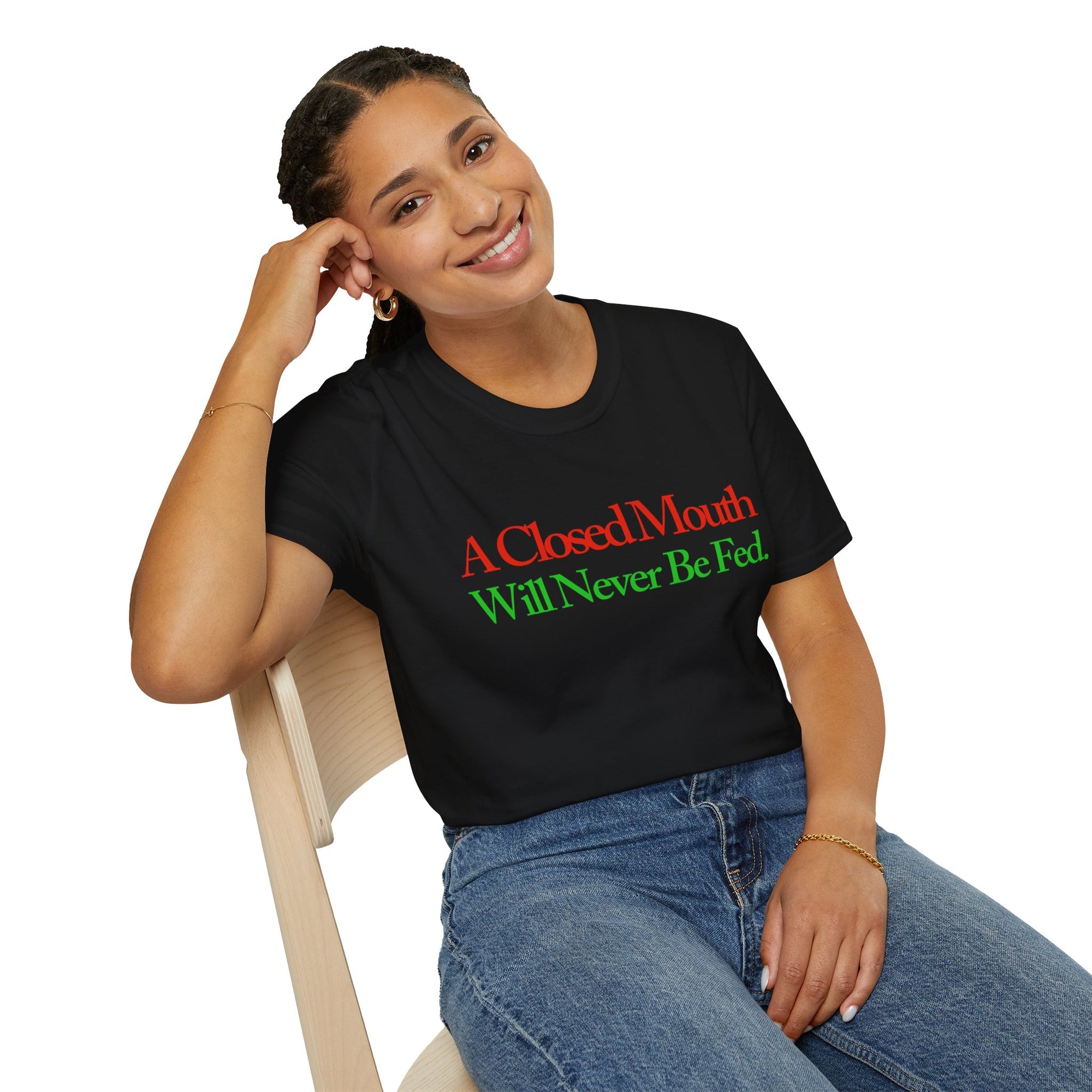 "A Closed Mouth" - "moti-Voice-tion Wear" T-Shirt