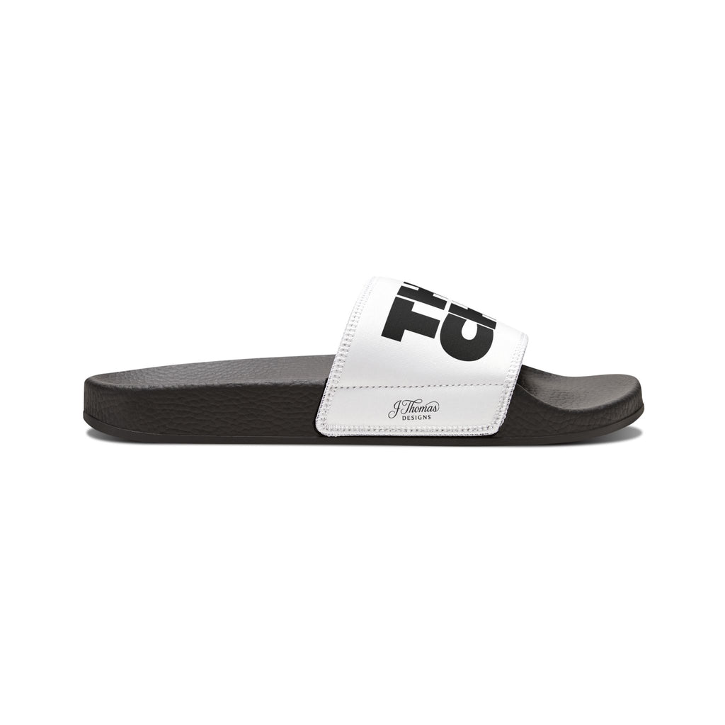 "All-Over Print" - Thick Chick Men's Removable-Strap Sandals - White