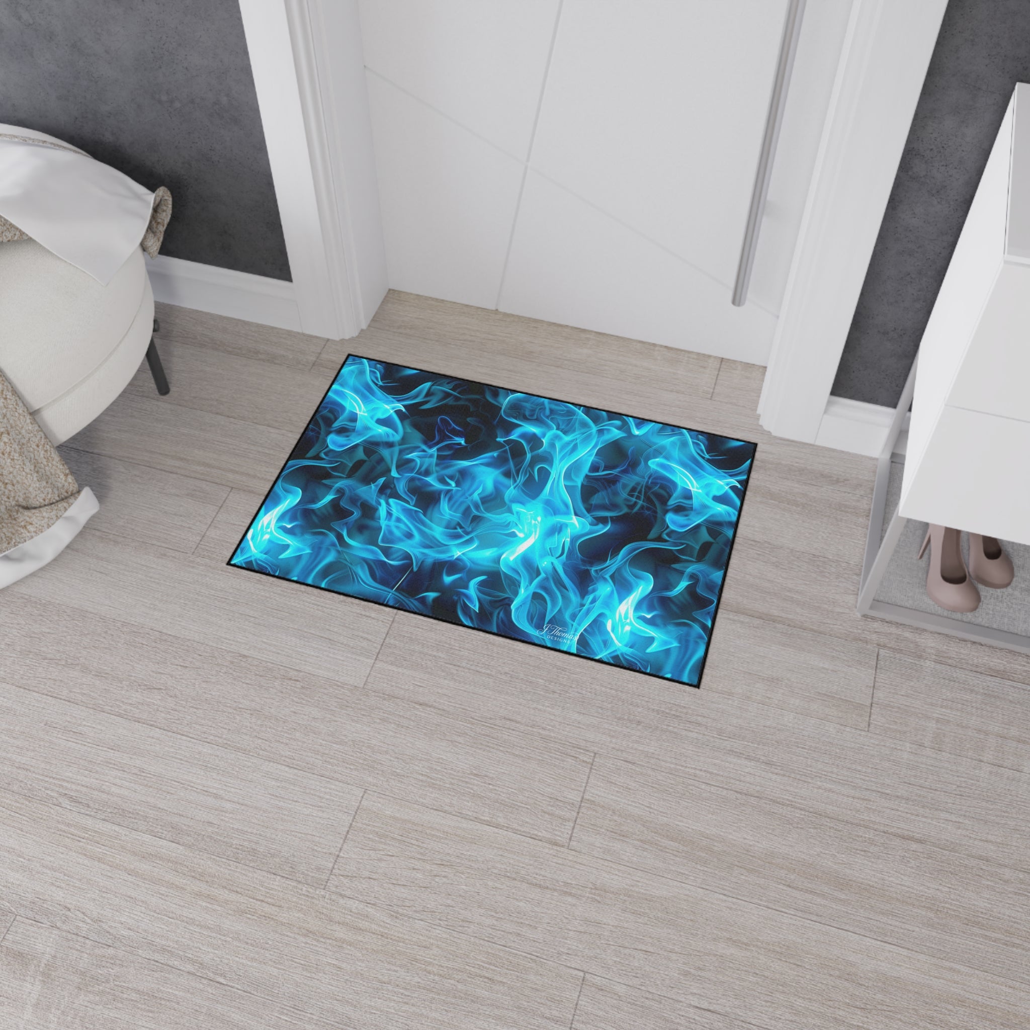 Heavy Duty Floor Mat – Blue Flames