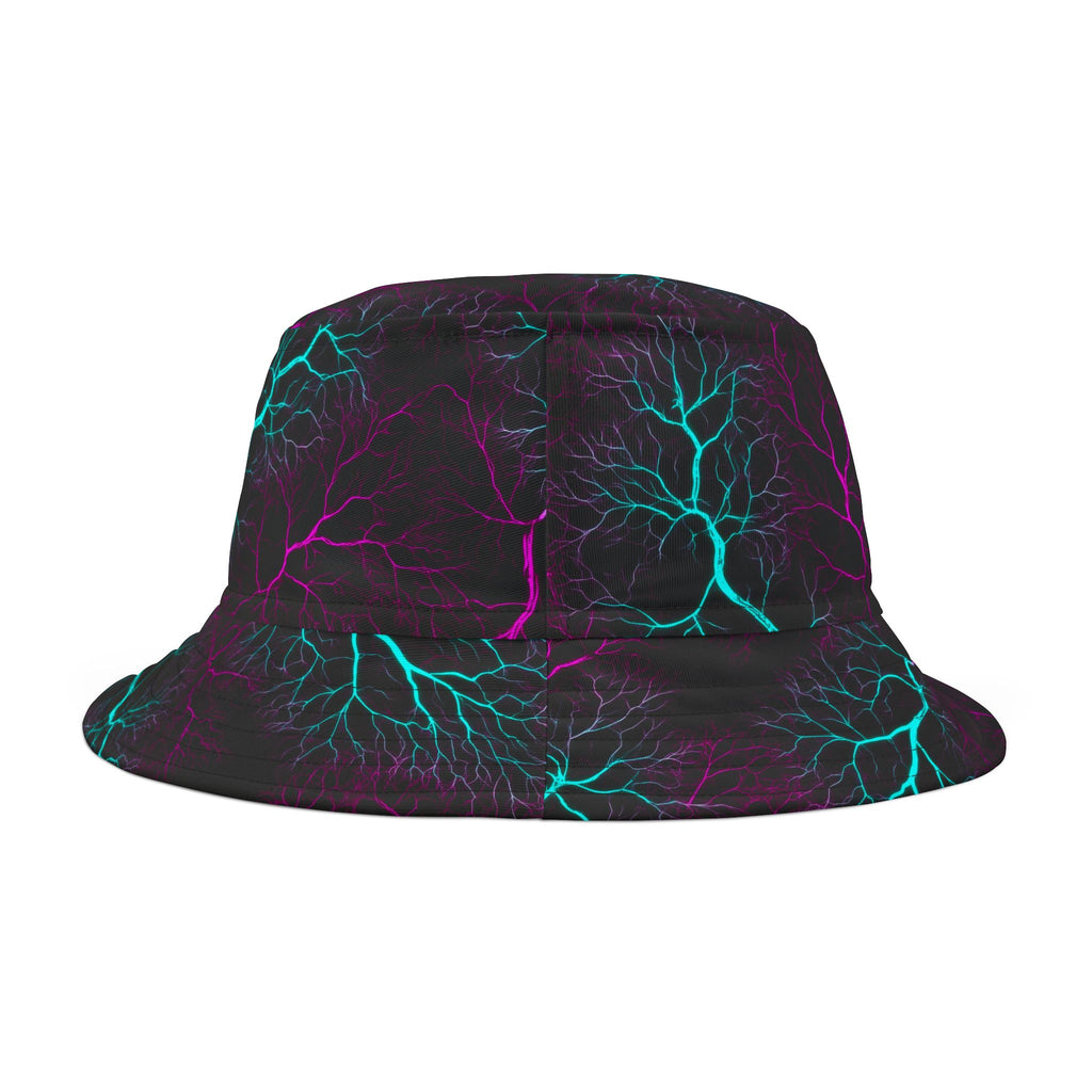 "All-Over Print" Neon Lightning Bucket Hat