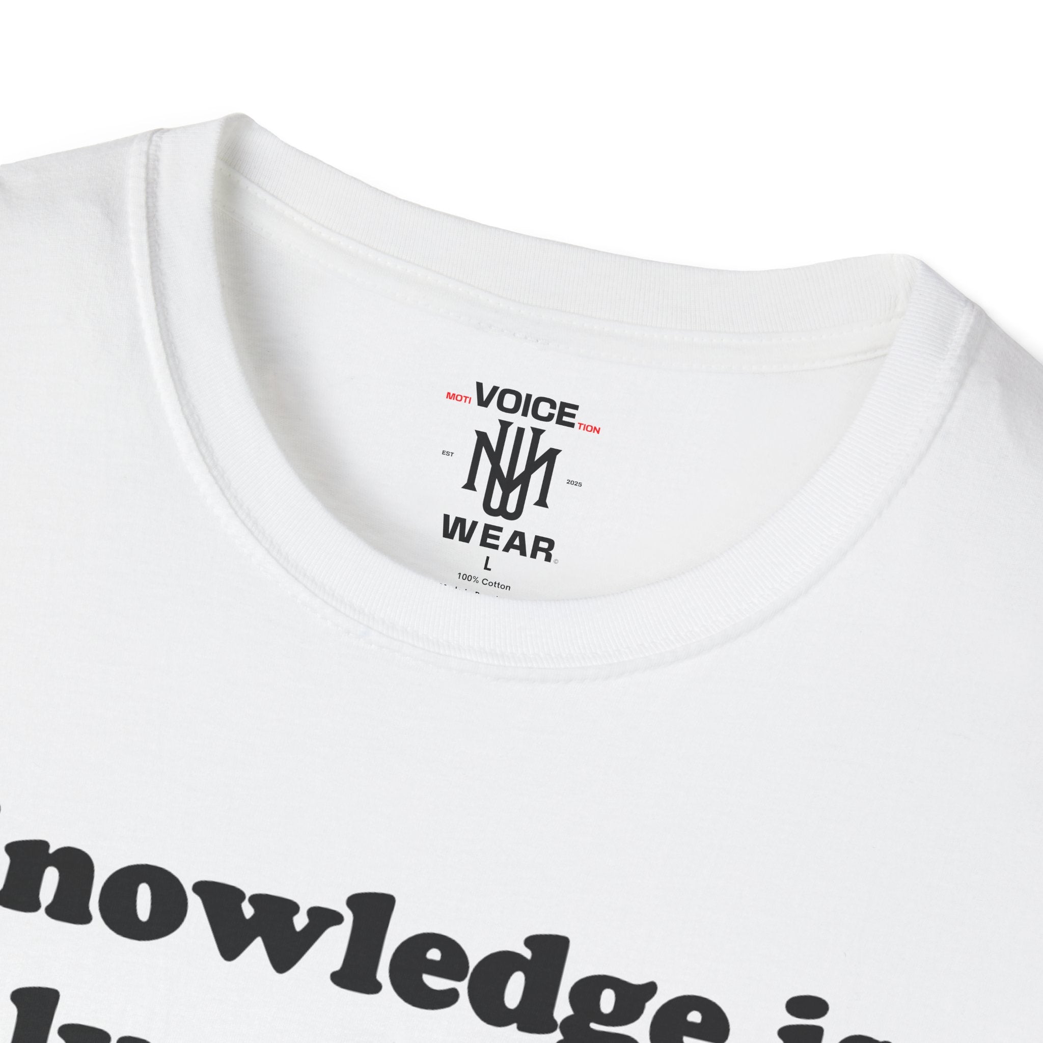 "Knowledge" - "moti-Voice-tion Wear" T-Shirt