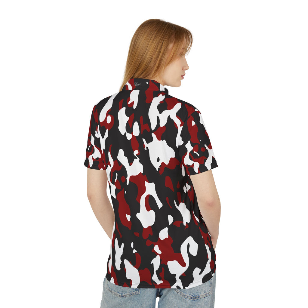 "All-Over Print" Burgundy Camo Unisex Polo Shirt
