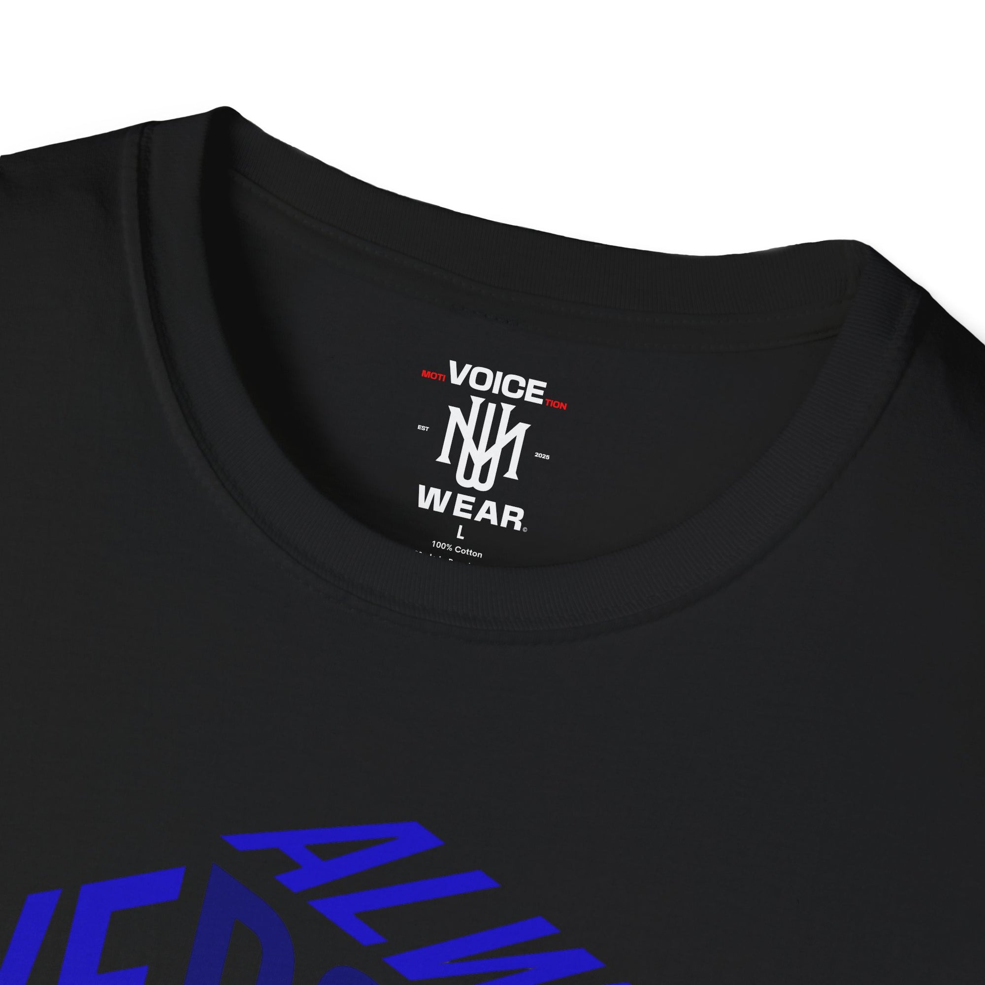 "Overcome Every Challenge (Blue)" - "moti-Voice-tion Wear" T-Shirt