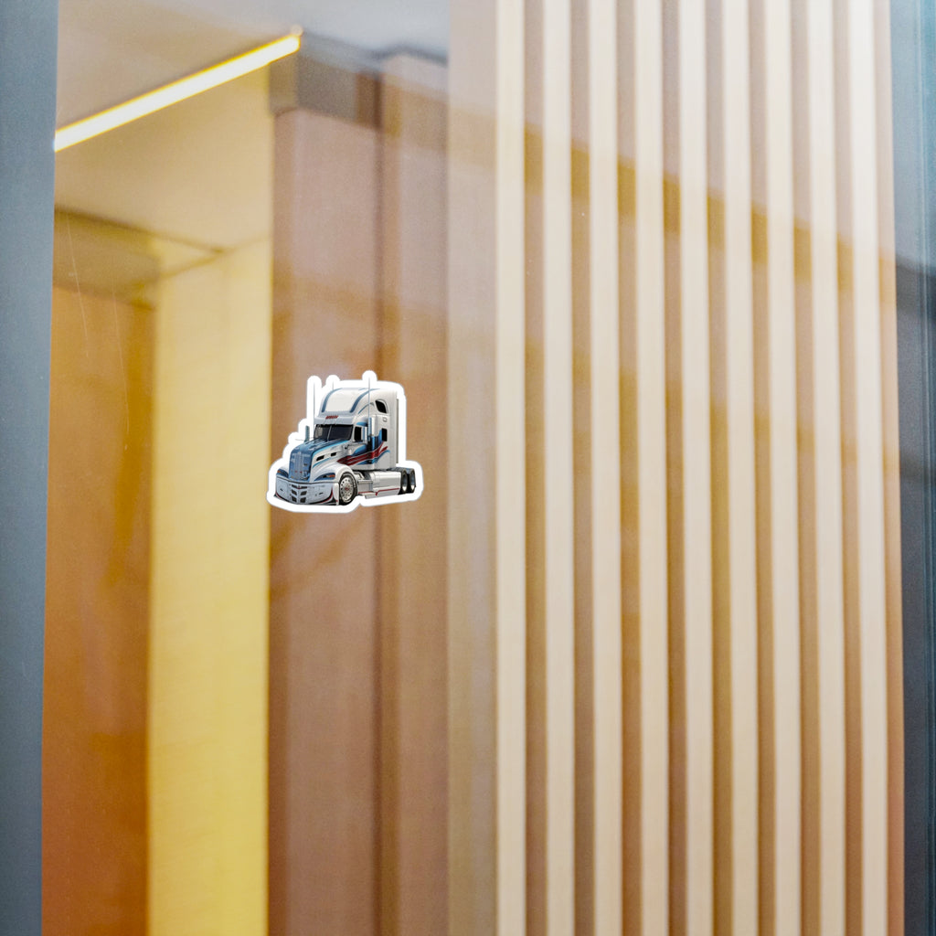 White Semi Truck Vinyl Decal