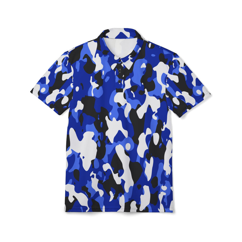 "All-Over Print" Blue Camo Unisex Polo Shirt
