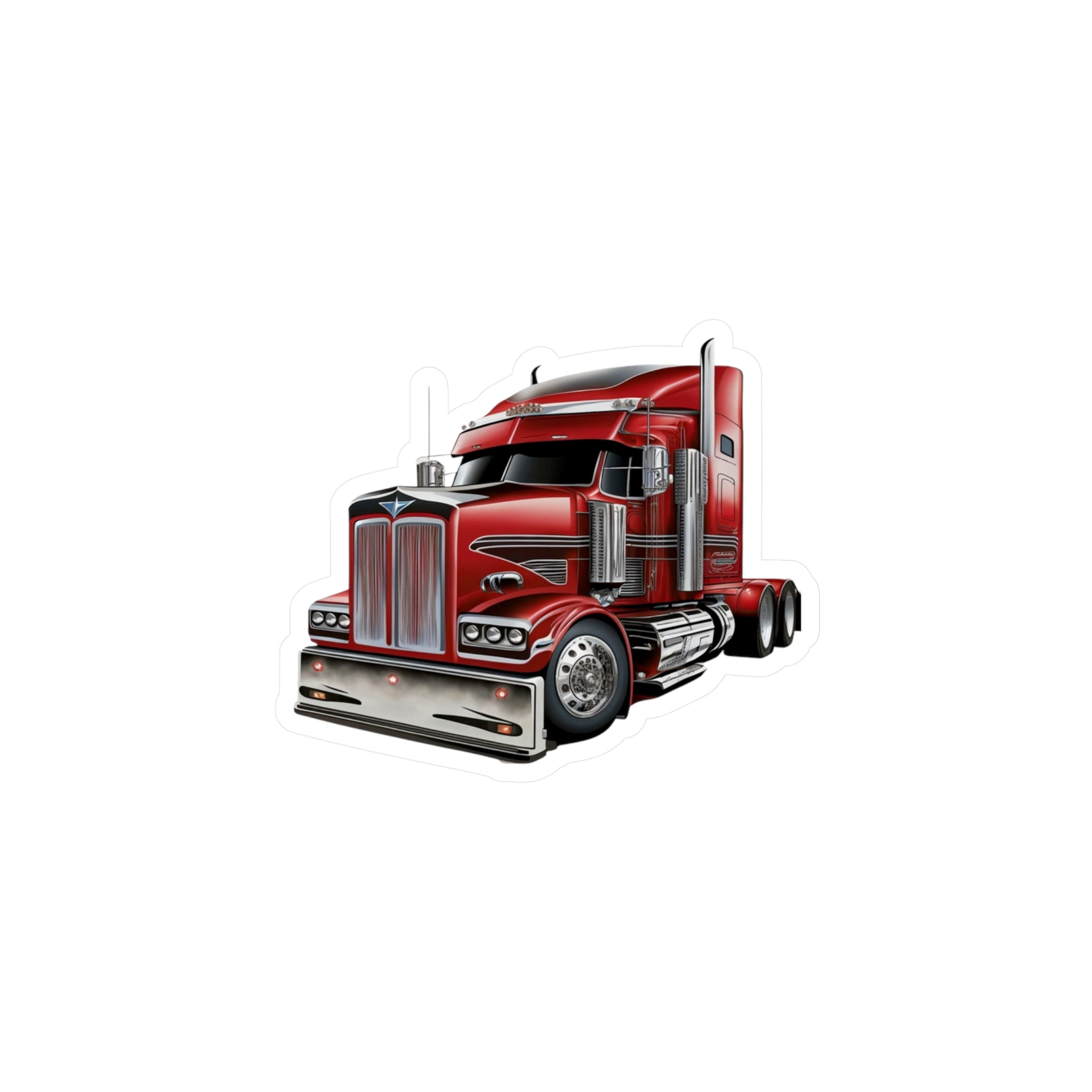 Red Semi Truck Vinyl Decal