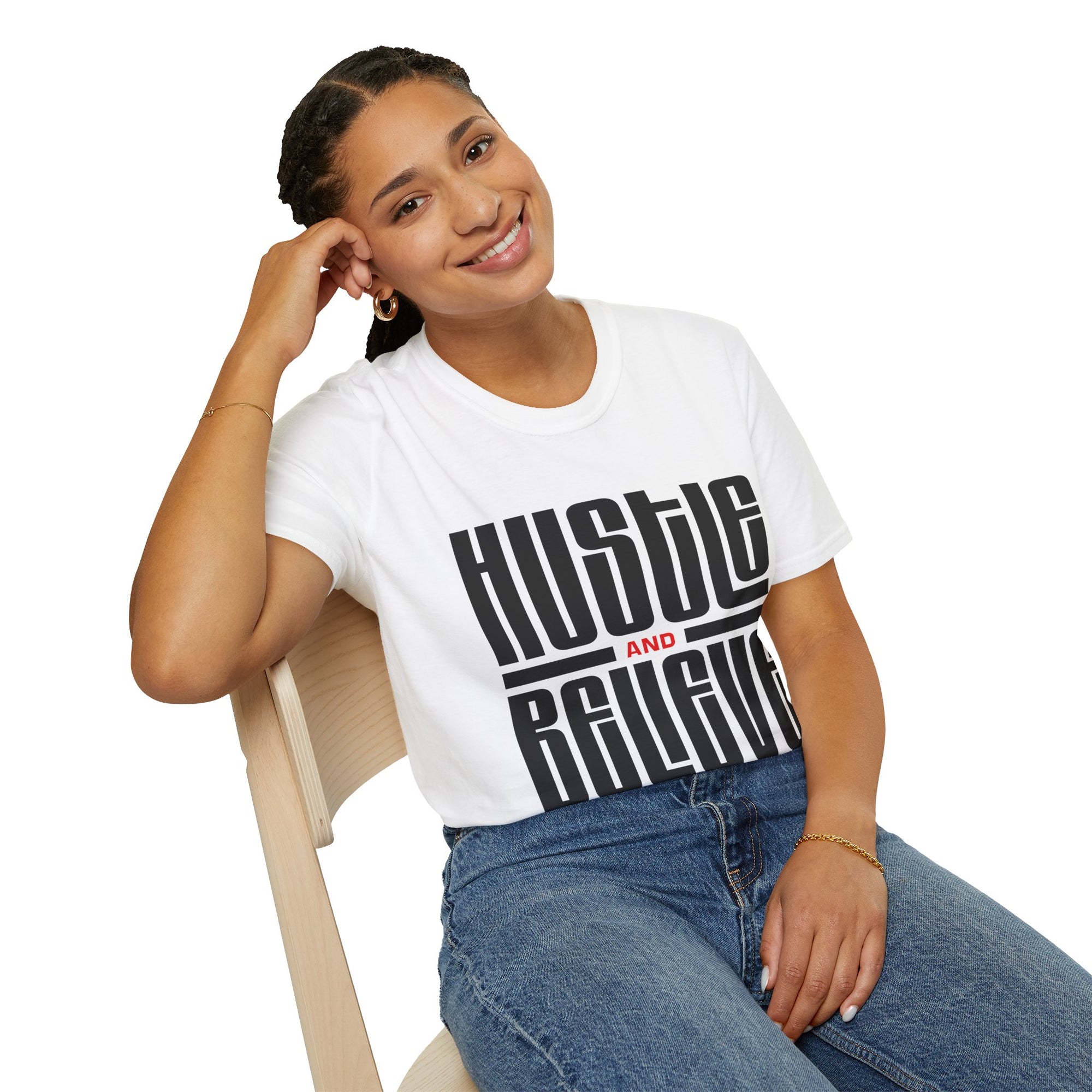 "Hustle and Believe" - "moti-Voice-tion Wear" T-Shirt