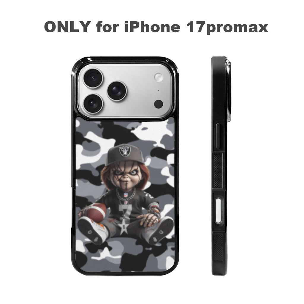 Gray Camo Chucky Raiders Phone Case for iPhone 17 Pro Max